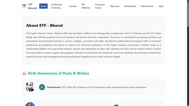 English Teachers Forum Bharath — Client Platform by Amara Dhanush Kumar